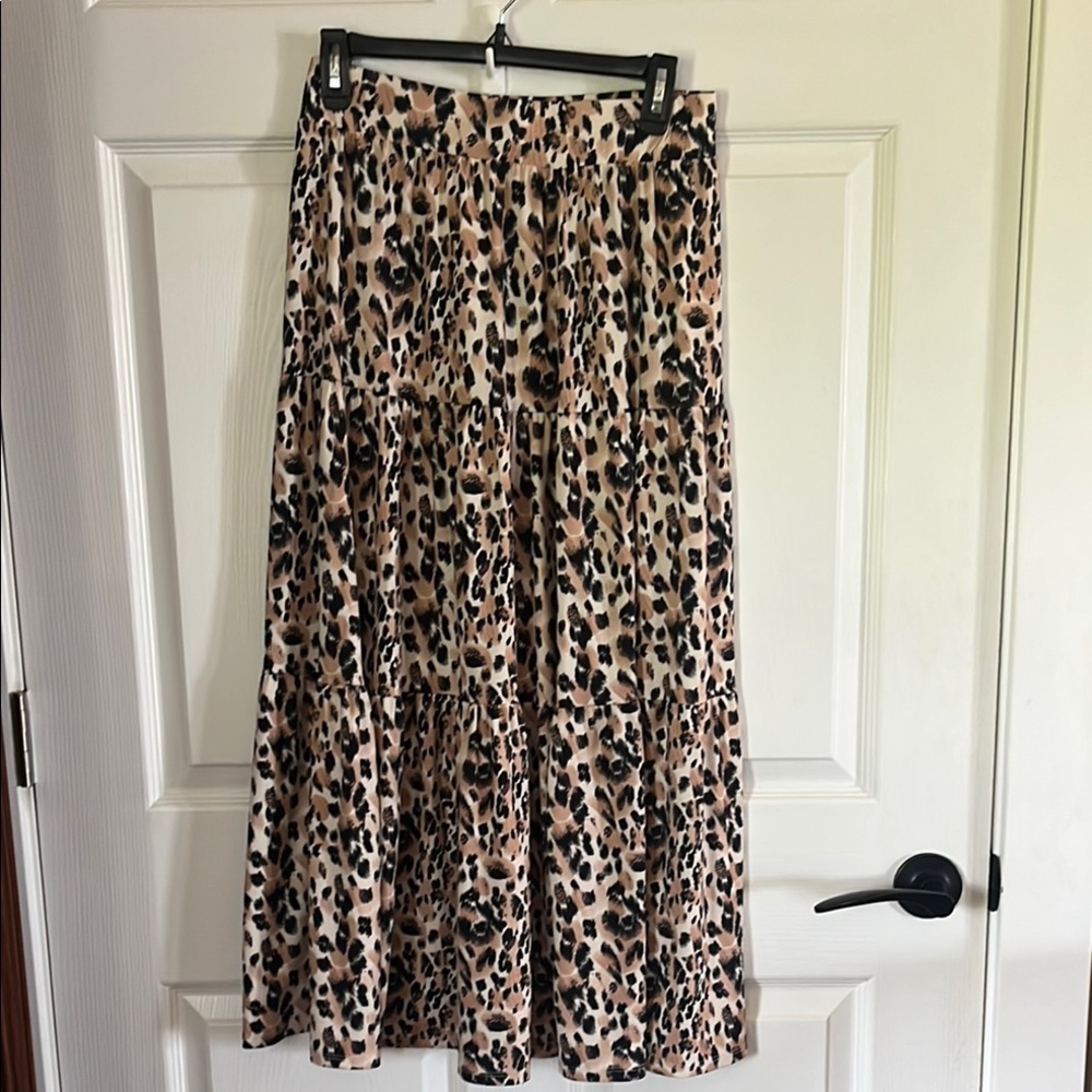 Leopard Print Maxi Skirt
